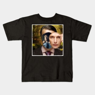 Hannigram Hannibal with Will Graham on His Mind Surreal Face Art Kids T-Shirt